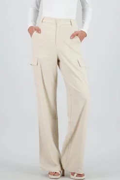 Shasa Straight Leg Pants with Cargo Pockets
