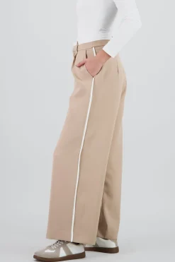 Shasa Straight Leg Pants with Contrast Detail