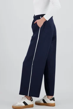 Shasa Straight Leg Pants with Contrast Detail