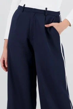 Shasa Straight Leg Pants with Contrast Detail