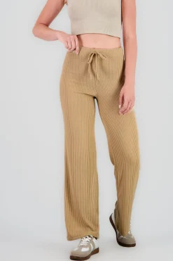 Shasa Straight Leg Pants with Soft Ribbed Drawstring