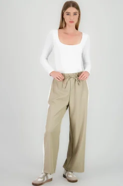 Shasa Straight Leg Pants with Side Stripe