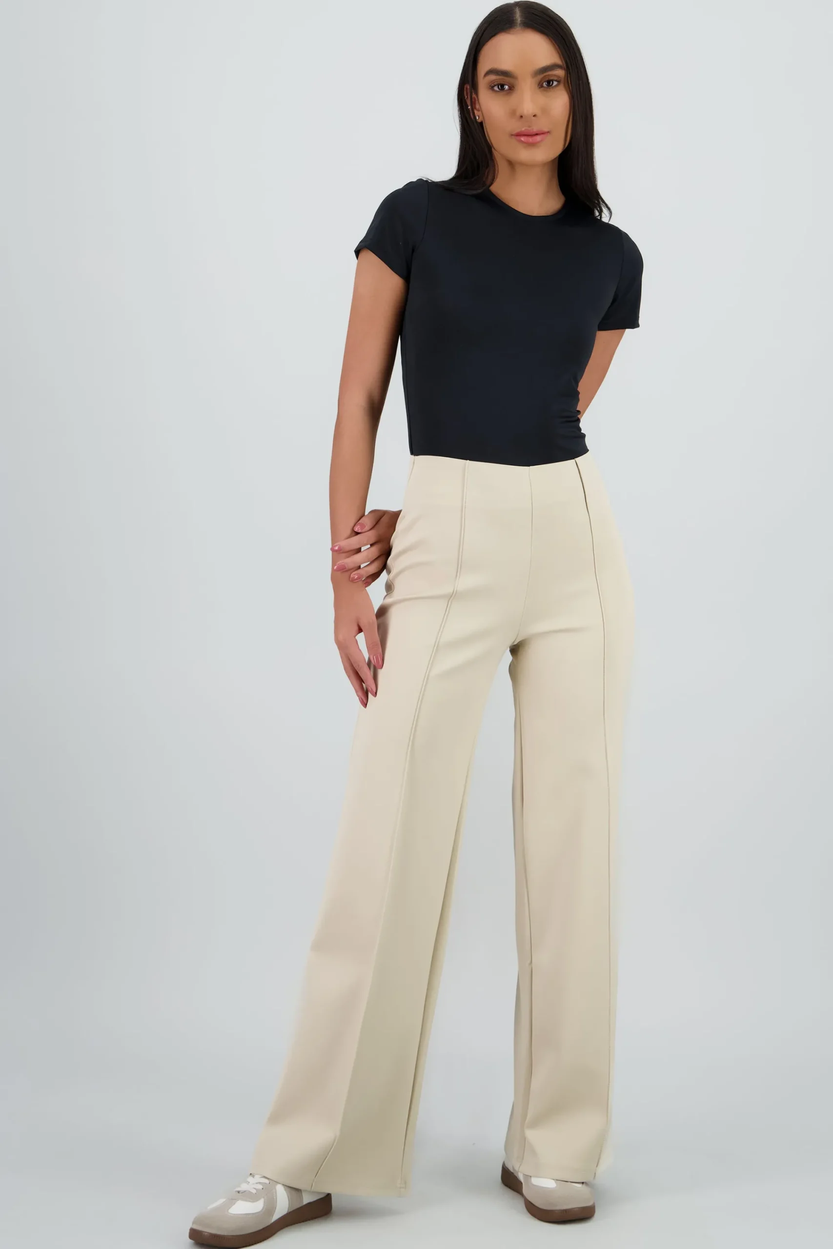 Shasa Straight Leg Pants with Seam Detail