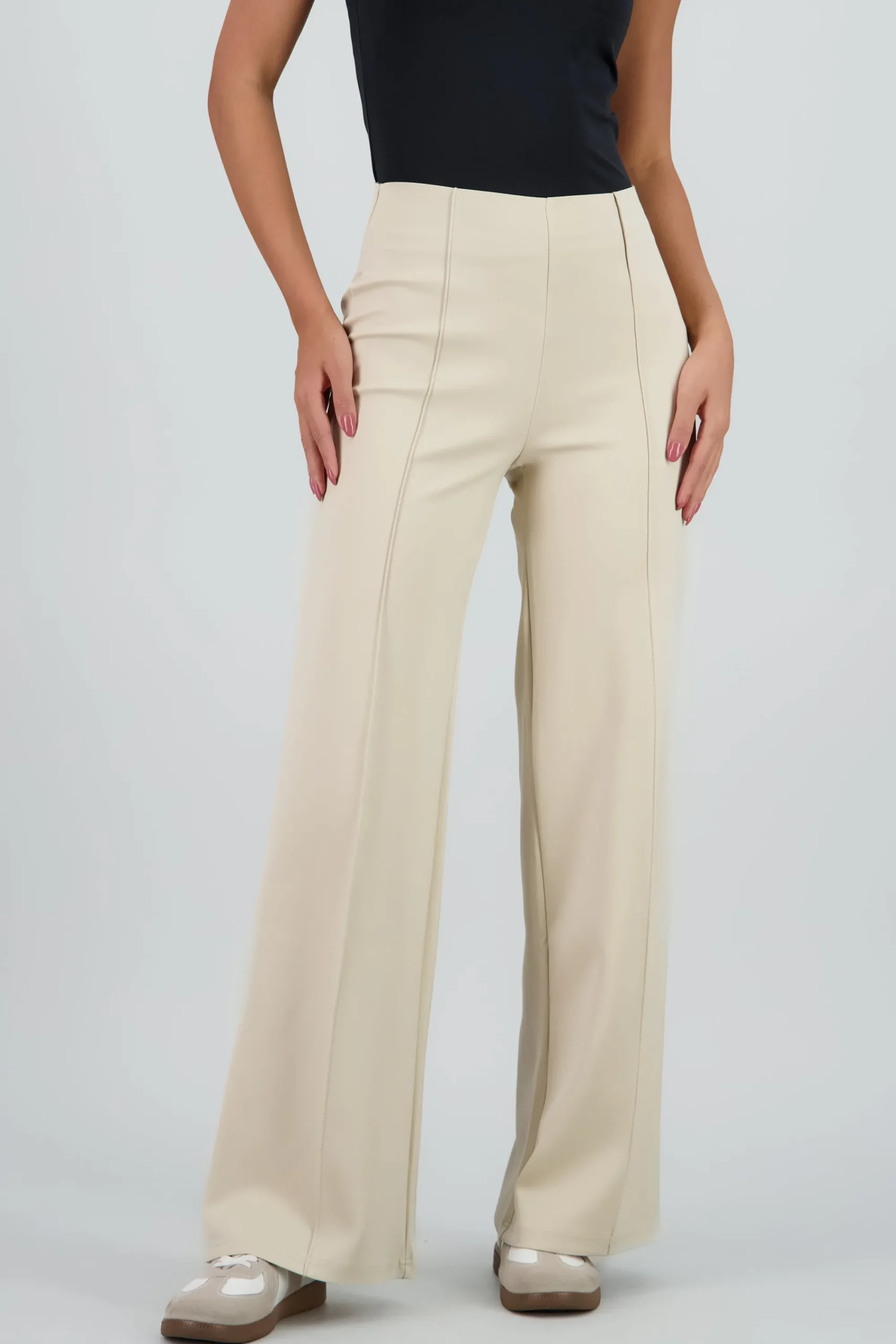 Shasa Straight Leg Pants with Seam Detail