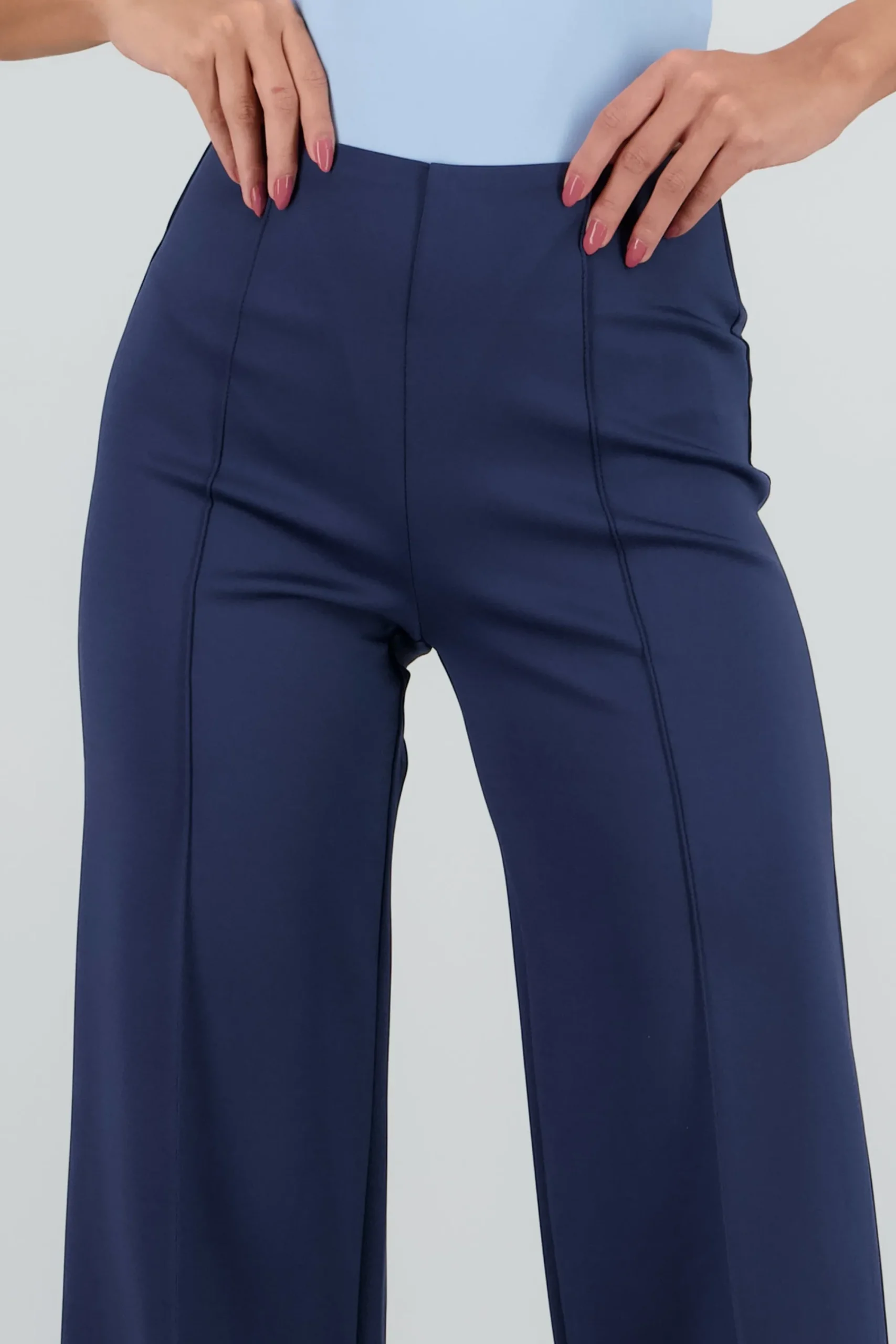 Shasa Straight Leg Pants with Seam Detail
