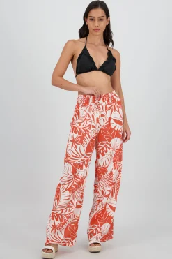 Shasa Straight Leg Pants with Wide Smocked Waistband