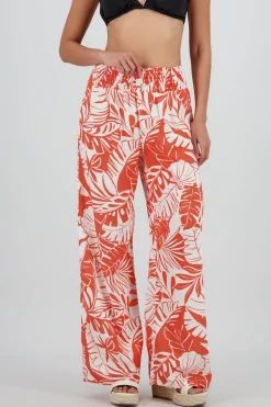 Shasa Straight Leg Pants with Wide Smocked Waistband