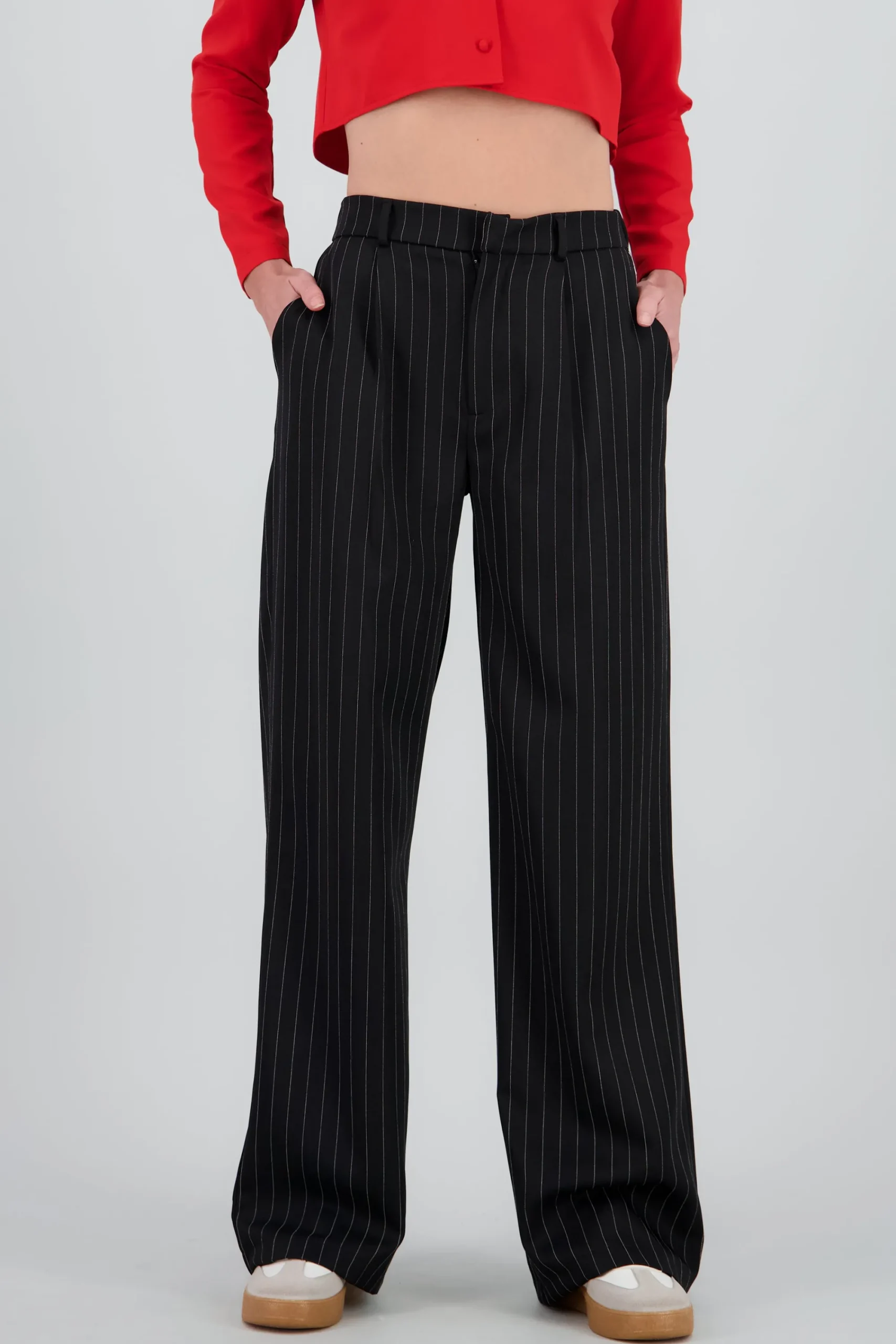 Shasa Straight Leg Pinstripe Pants