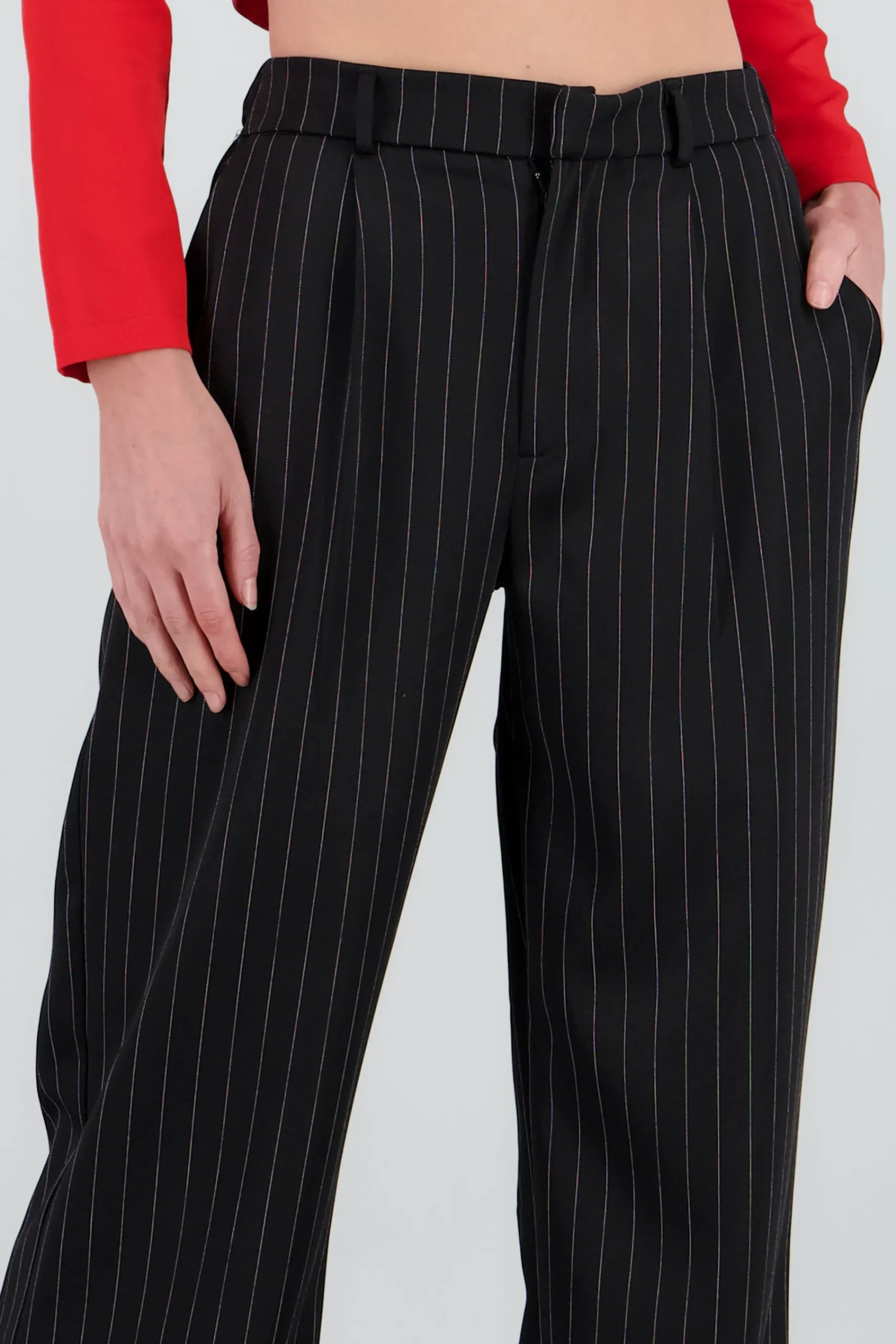 Shasa Straight Leg Pinstripe Pants