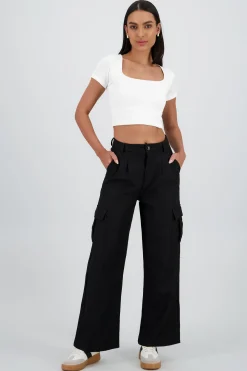 Shasa Straight Leg Solid Pants