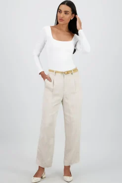 Shasa Straight Leg Solid Pants