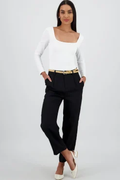 Shasa Straight Leg Solid Pants