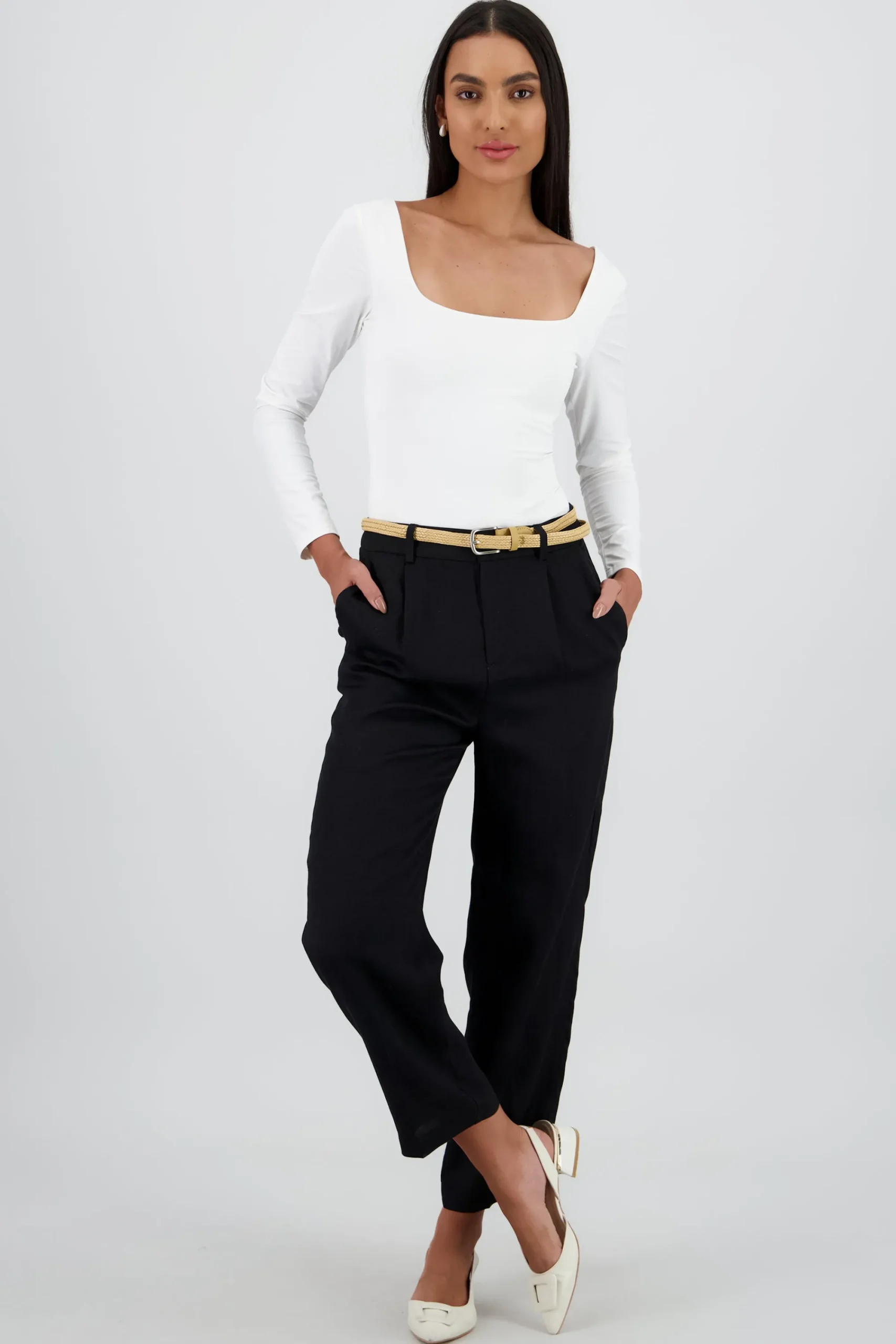 Shasa Straight Leg Solid Pants