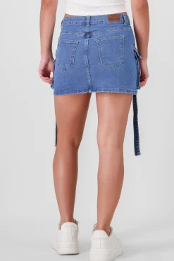 Shasa Straight Mini Cargo Skirt With Straps