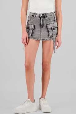 Shasa Straight Mini Cargo Skirt With Straps