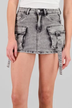 Shasa Straight Mini Cargo Skirt With Straps