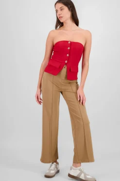 Shasa Straight Pants with Seams