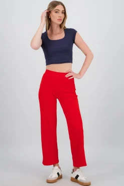 Shasa Straight Pants with Seams