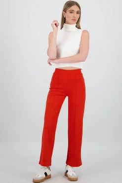 Shasa Straight Pants with Seams
