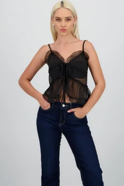 Shasa Strap Top With Bow