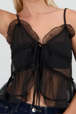 Shasa Strap Top With Bow