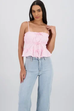 Shasa Strap Top with Bow Details