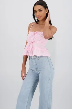 Shasa Strap Top with Bow Details