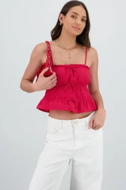 Shasa Strap Top with Bow Details