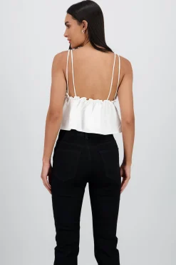 Shasa Strap Top with Bow Neckline