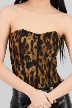 Shasa Strapless Animal Print Corset