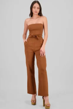 Shasa Strapless Belted Jumpsuit
