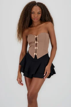 Shasa Strapless Bow Corset Top