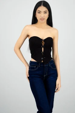 Shasa Strapless Bow Corset Top