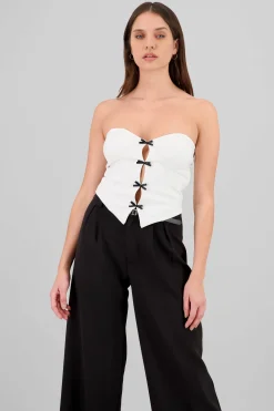 Shasa Strapless Bow Corset Top