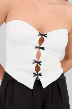 Shasa Strapless Bow Corset Top