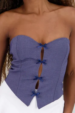 Shasa Strapless Bow Corset Top