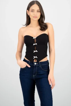 Shasa Strapless Bow Corset Top