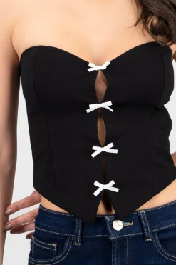 Shasa Strapless Bow Corset Top