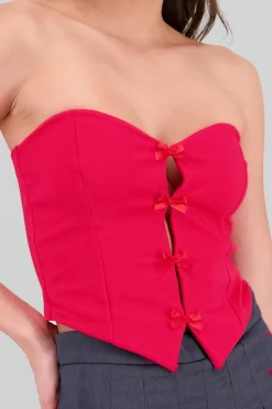 Shasa Strapless Bow Corset Top