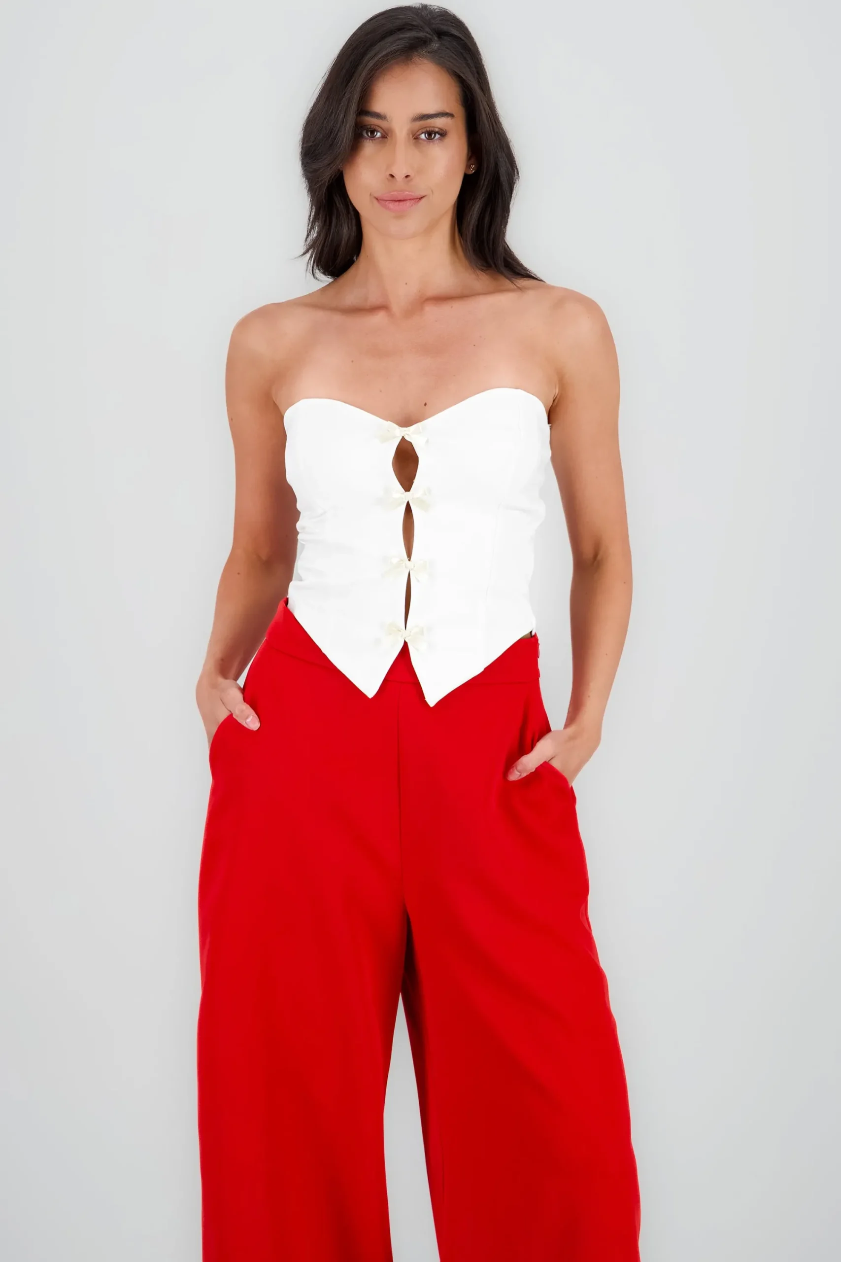 Shasa Strapless Bow Corset Top