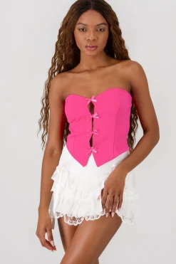Shasa Strapless Bow Corset Top