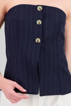 Shasa Strapless Button Top