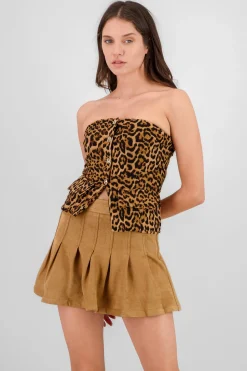 Shasa Strapless Buttoned Top