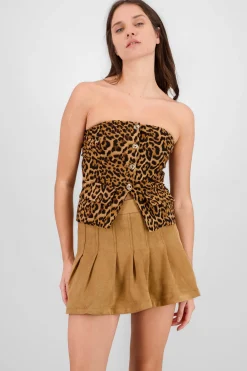Shasa Strapless Buttoned Top