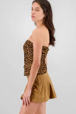 Shasa Strapless Buttoned Top