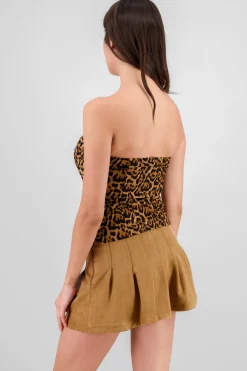 Shasa Strapless Buttoned Top