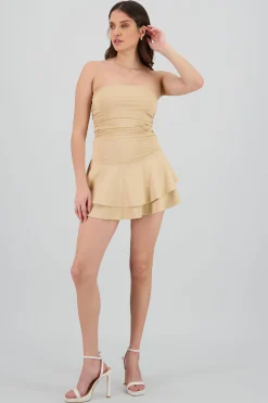 Shasa Strapless Draped Mini Dress