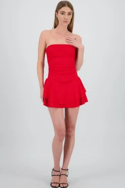 Shasa Strapless Draped Mini Dress