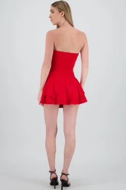 Shasa Strapless Draped Mini Dress