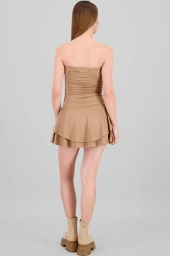 Shasa Strapless Draped Mini Dress